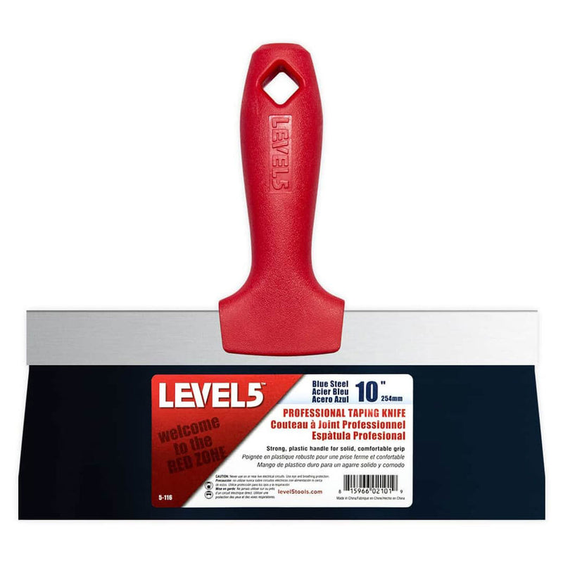 Level 5 Blue Steel Taping Knife - Plastic Handle 10" 5-116