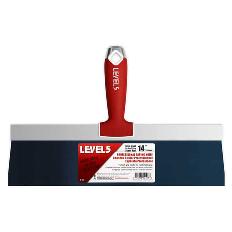 Level 5 14" Blue Steel Taping Knife w/ Soft Grip Handle | SKU #5-128