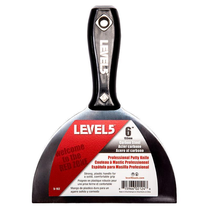 Level 5 Carbon Steel Finishing Knife with Black Plastic Handle 6" | 5-162