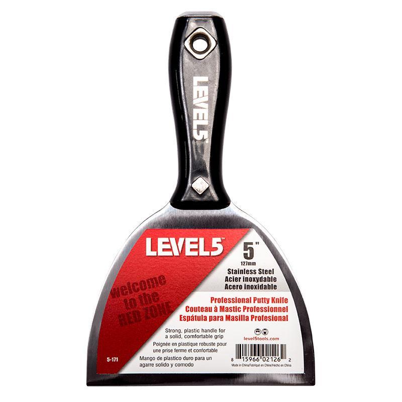 Level 5 Stainless Steel Finishing Knife with Black Plastic Handle 5" | 5-171