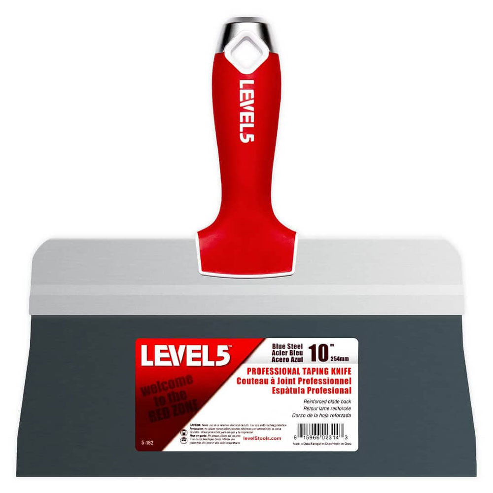 LEVEL5 10" 'Big Back' Blue Steel Taping Knife with Soft Grip Handle 5-182