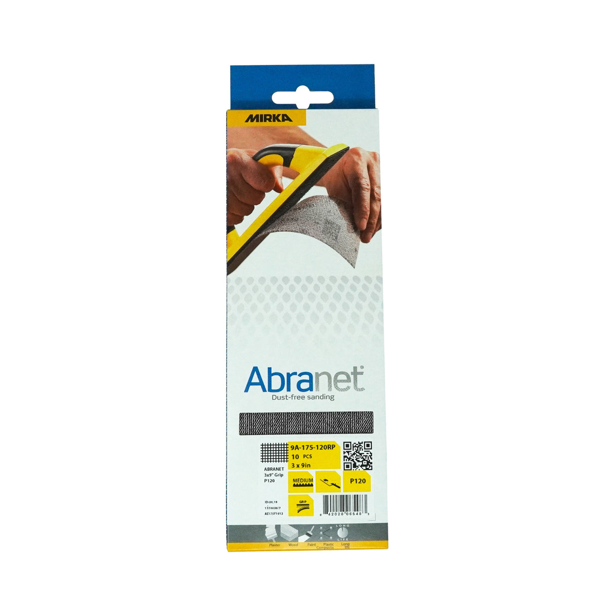 Mirka Handy Kit Abranet Hojas rectangulares con agarre de malla de 3" x 9"