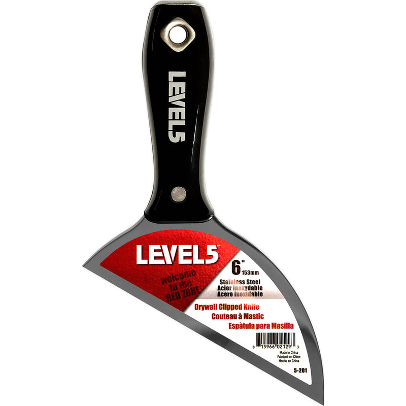 CLIPPED KNIFE LEVEL5 6" Stainless Steel Clipped Drywall Joint Knife SKU: 5-201