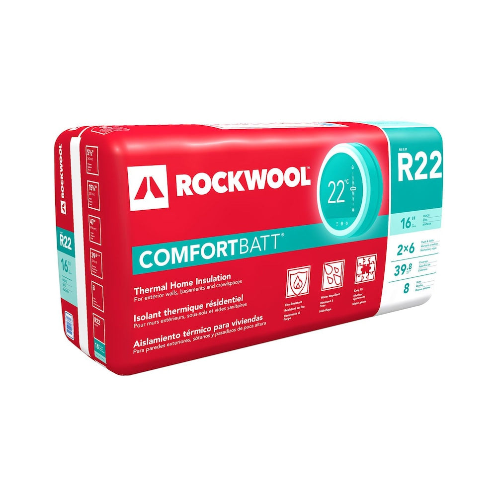 Isolation de montants en bois Rockwool Comfortbatt R22
