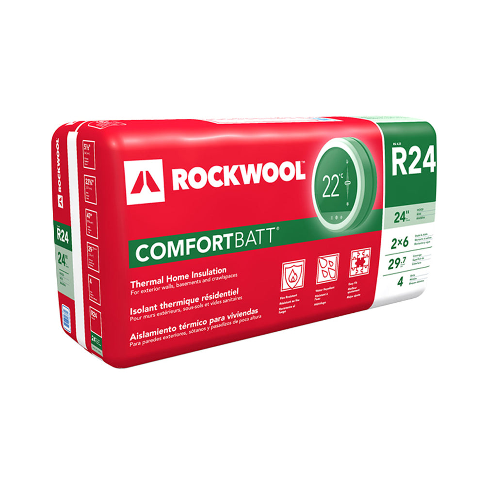 Aislamiento de montantes de madera Rockwool Comfortbatt R24