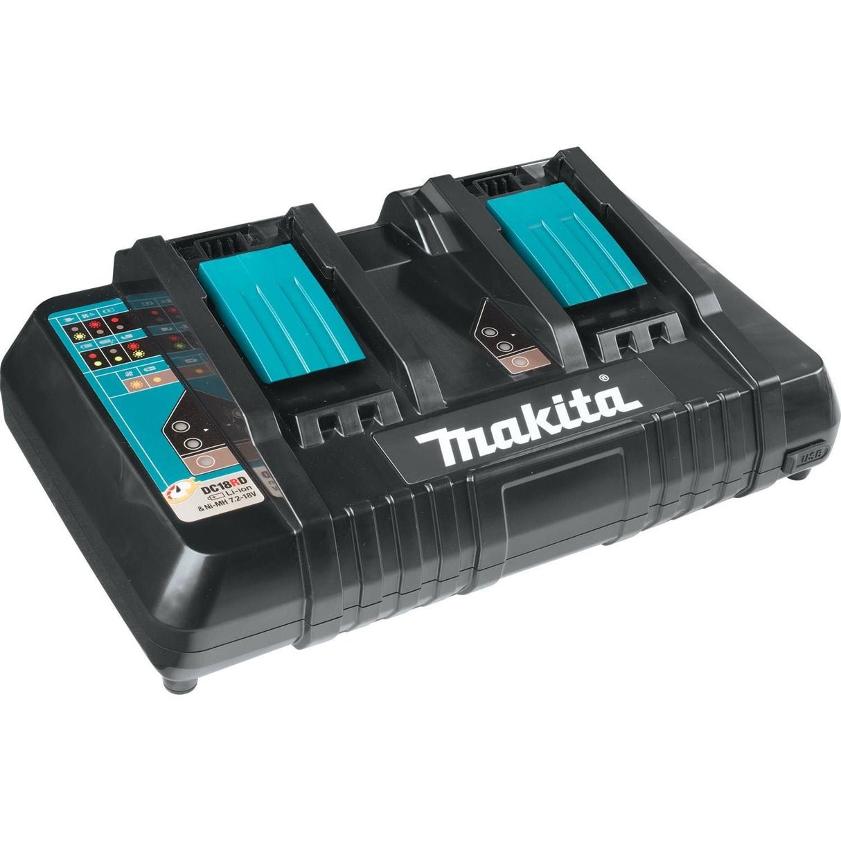 Cargador rápido de iones de litio de 18 V de doble puerto Makita DC18RD