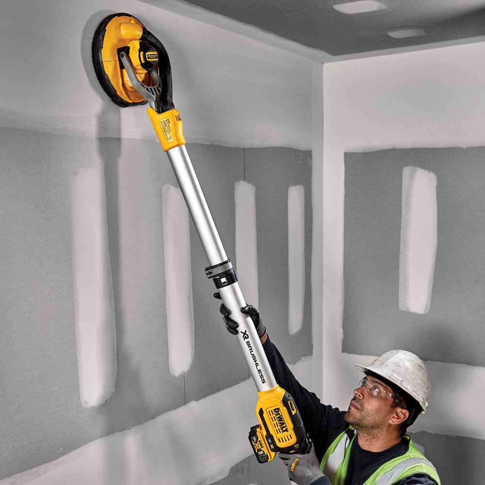 Lijadora de paneles de yeso inalámbrica DeWalt DCE800P2 20V Max con cargador y paquete combinado de dos baterías