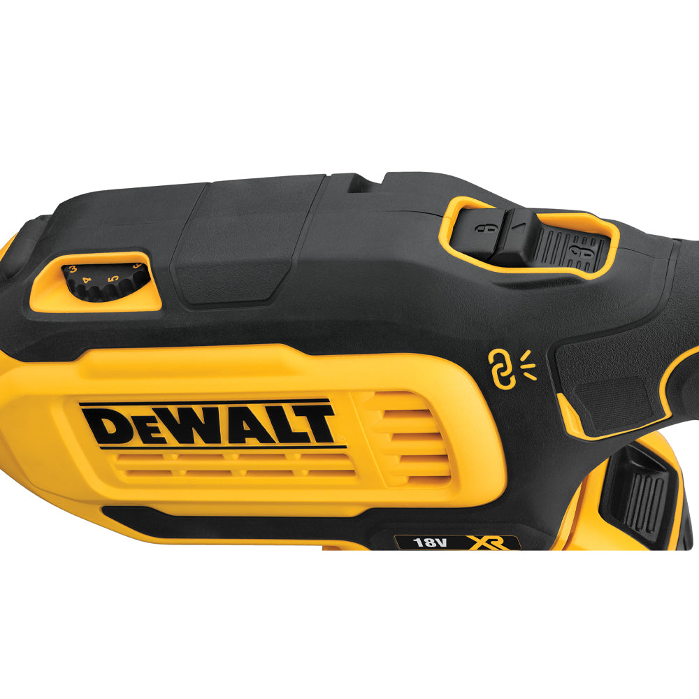 Lijadora de paneles de yeso inalámbrica DeWalt DCE800P2 20V Max con cargador y paquete combinado de dos baterías