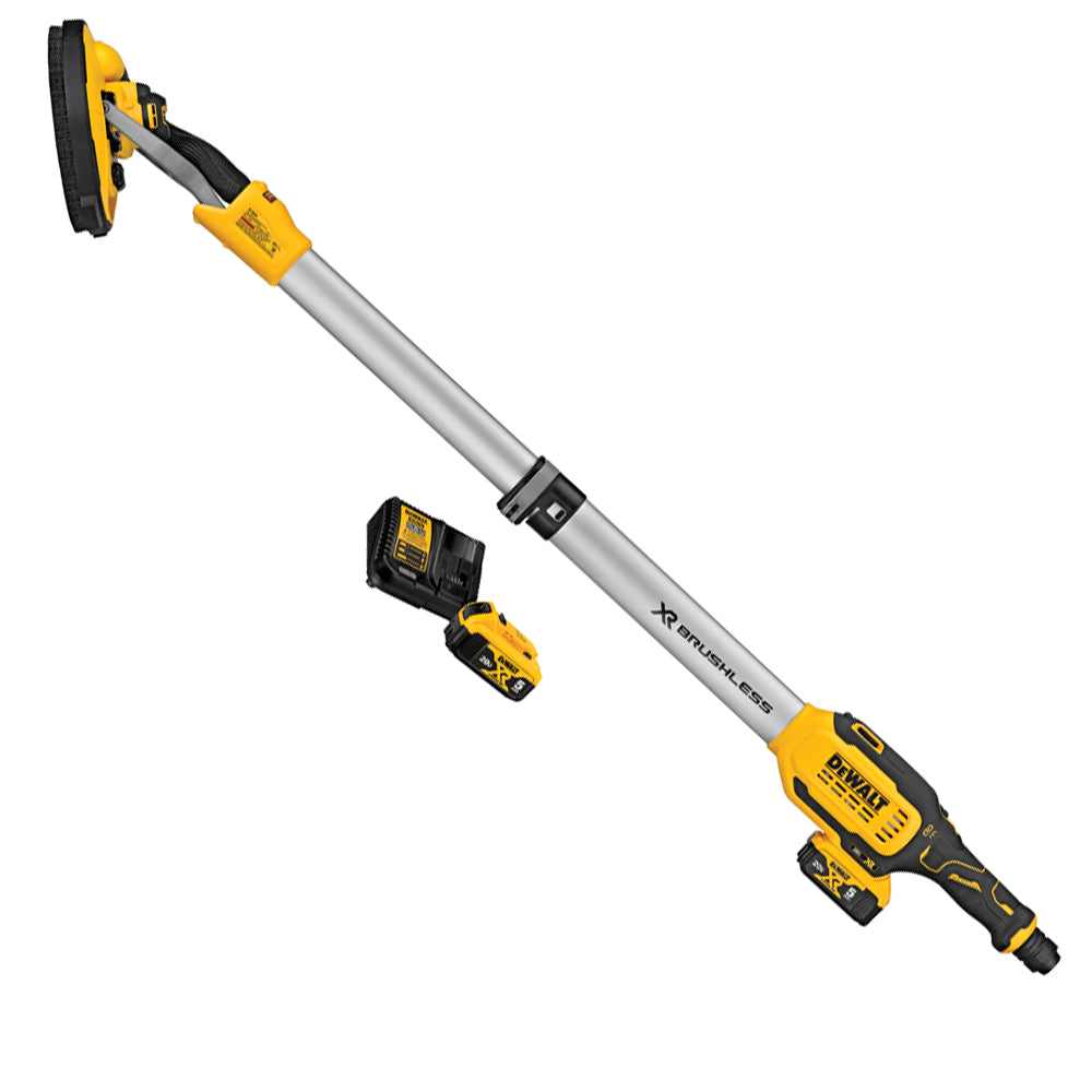 Lijadora de paneles de yeso inalámbrica DeWalt DCE800P2 20V Max con cargador y paquete combinado de dos baterías