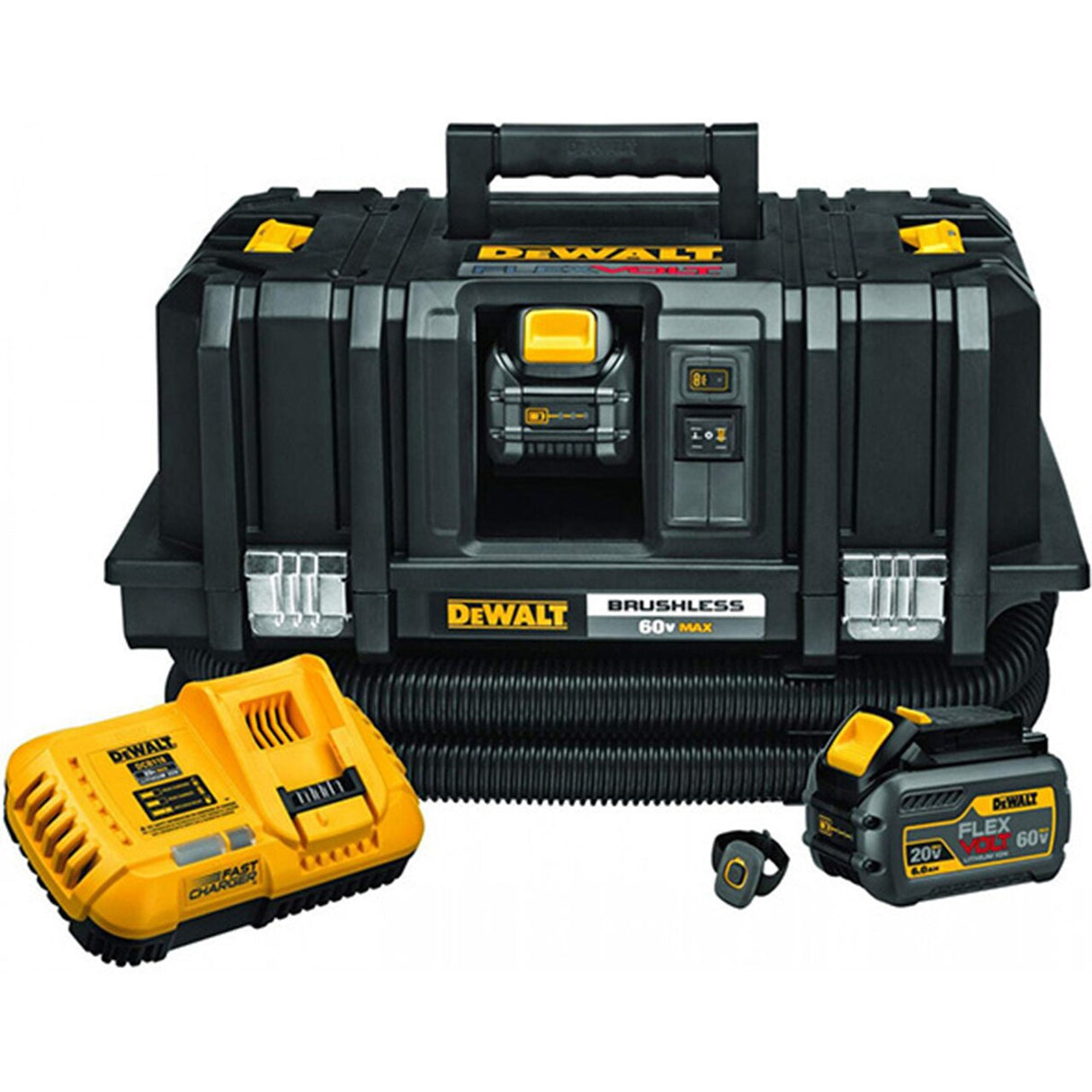 DeWalt DCV585T2 FLEXVOLT Kit d'extracteur de poussière 60 V MAX avec deux batteries 6,0 Ah