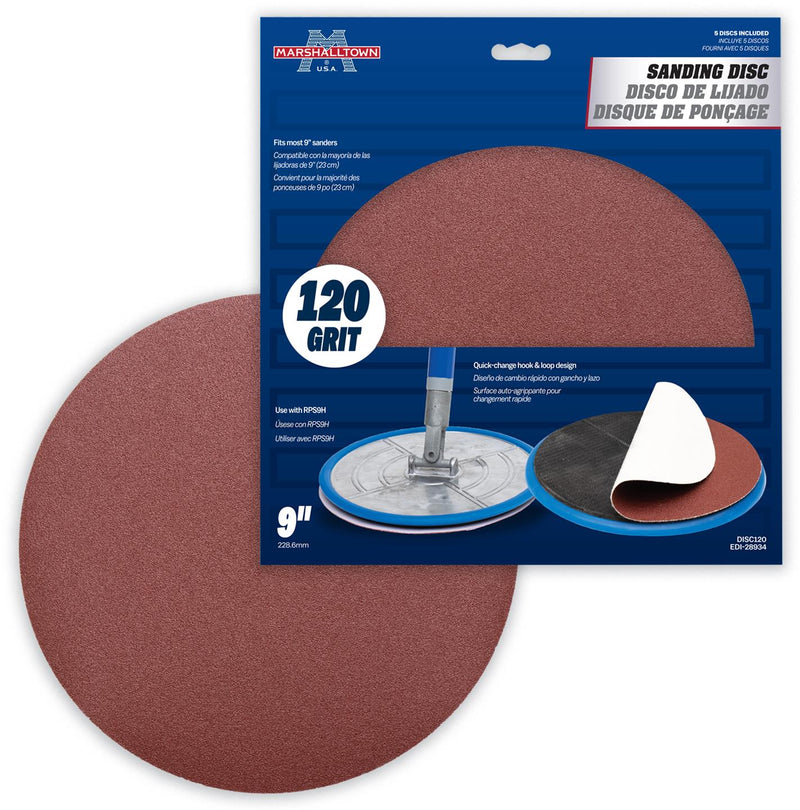 Marshalltown 9" Round Standard Grade Drywall Sanding Discs (5 Pack)