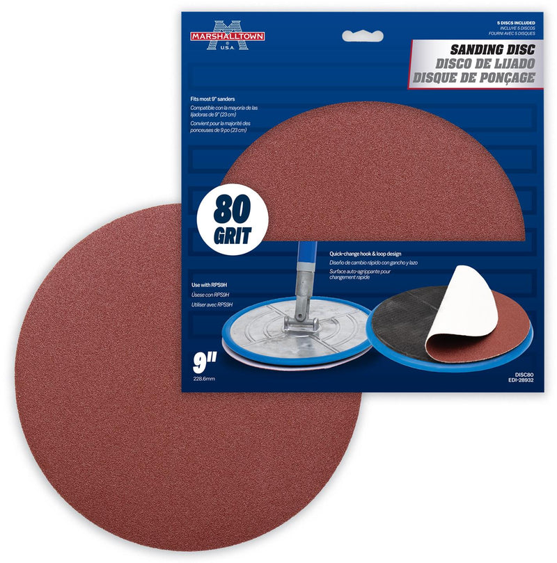 Marshalltown 9" Round Standard Grade Drywall Sanding Discs (5 Pack)