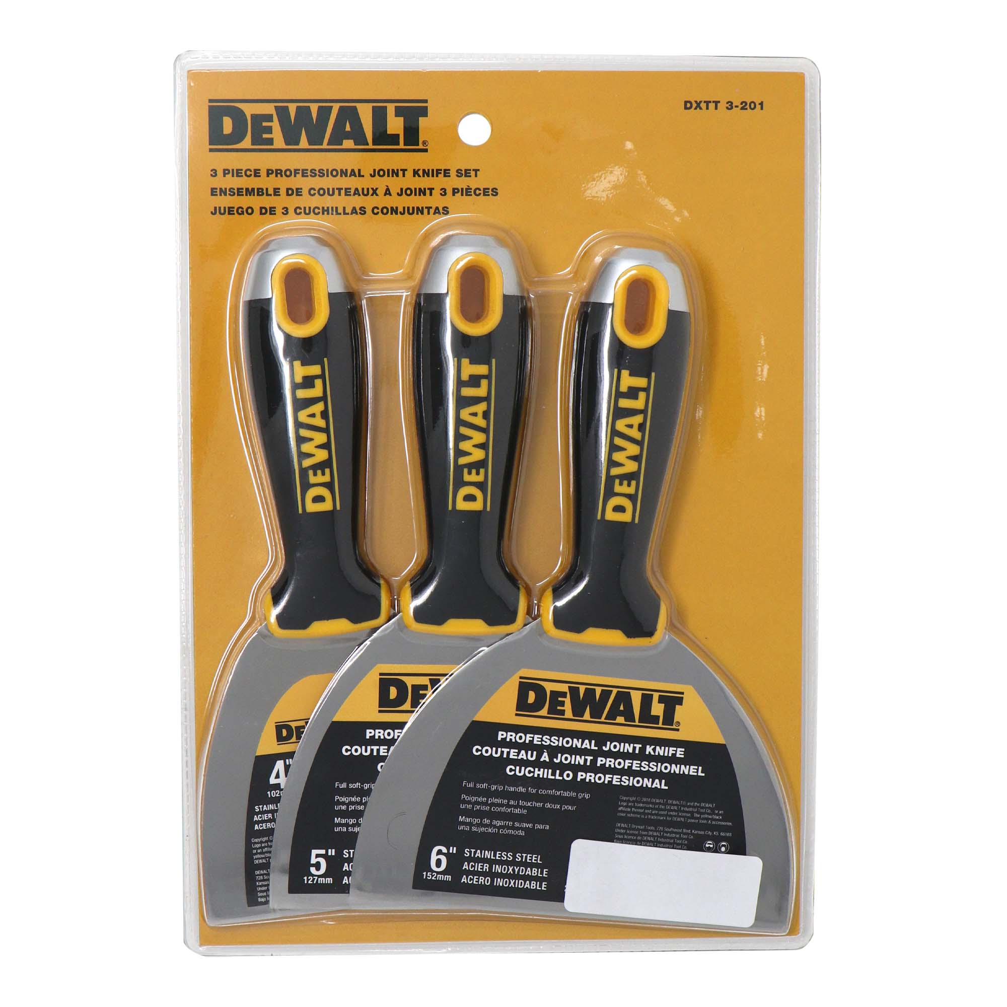 DeWalt Professional Ensemble de couteaux à joint en acier inoxydable DXTT-3-201
