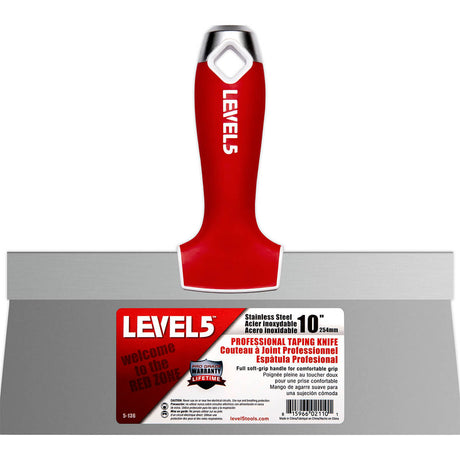 TAPING KNIFE LEVEL5 10" Stainless Steel Taping Knife with Soft Grip Handle SKU: 5-136