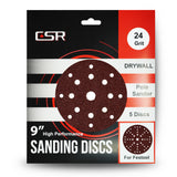 CSR Disques de ponçage pour cloisons sèches ronds Saphir Red Procut de 22,9 cm pour Festool (lot de 5)