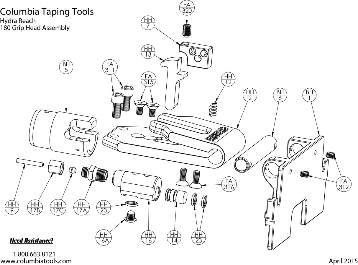 Columbia Hydra-Reach Box Handle Repair Parts