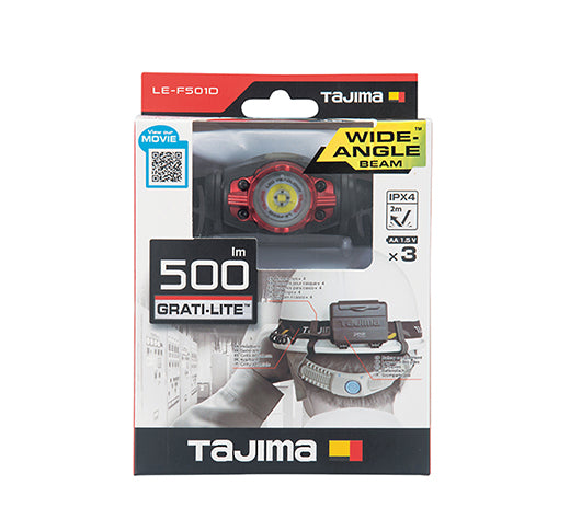 Tajima Grati-Lite F Series Headlamp 500 Lumen LED Wide Angle Beam