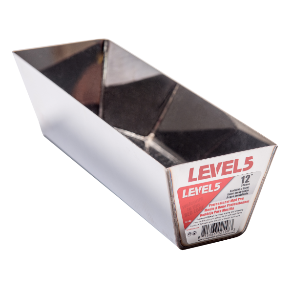LEVEL5 12-INCH STAINLESS STEEL DRYWALL MUD PAN | 5-332