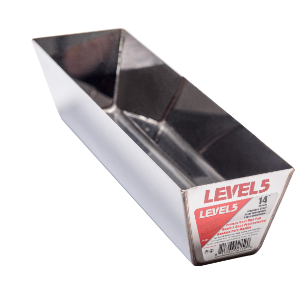 LEVEL5 14-INCH STAINLESS STEEL DRYWALL MUD PAN | 5-334