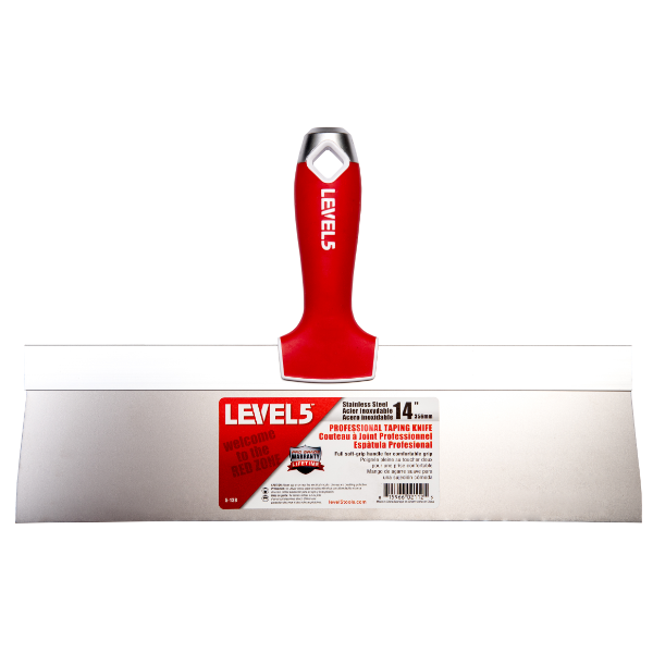 LEVEL5 14-INCH STAINLESS STEEL TAPING KNIFE | SOFT GRIP | 5-138