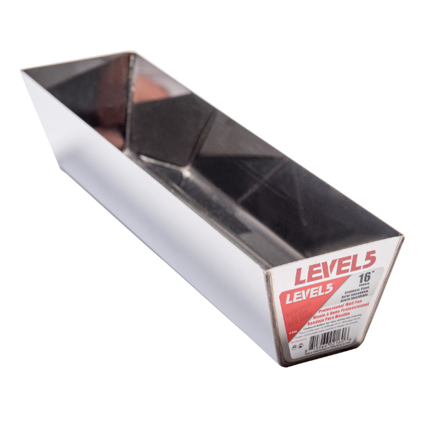 LEVEL5 16-INCH STAINLESS STEEL DRYWALL MUD PAN | 5-336