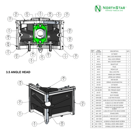 Pièces de réparation de tête d'angle NorthStar™