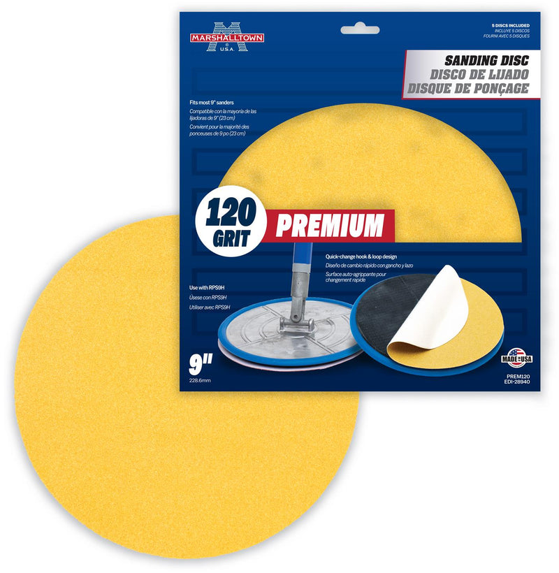 Marshalltown 9" Round Premium Grade Drywall Sanding Discs (5 Pack)