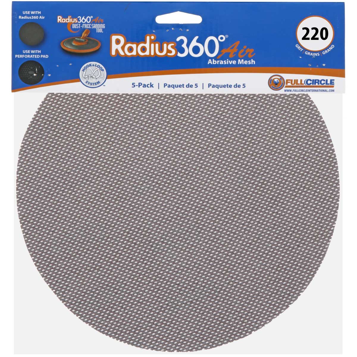 Disques de ponçage abrasifs à mailles 360° Full Circle Radius (paquet de 5)