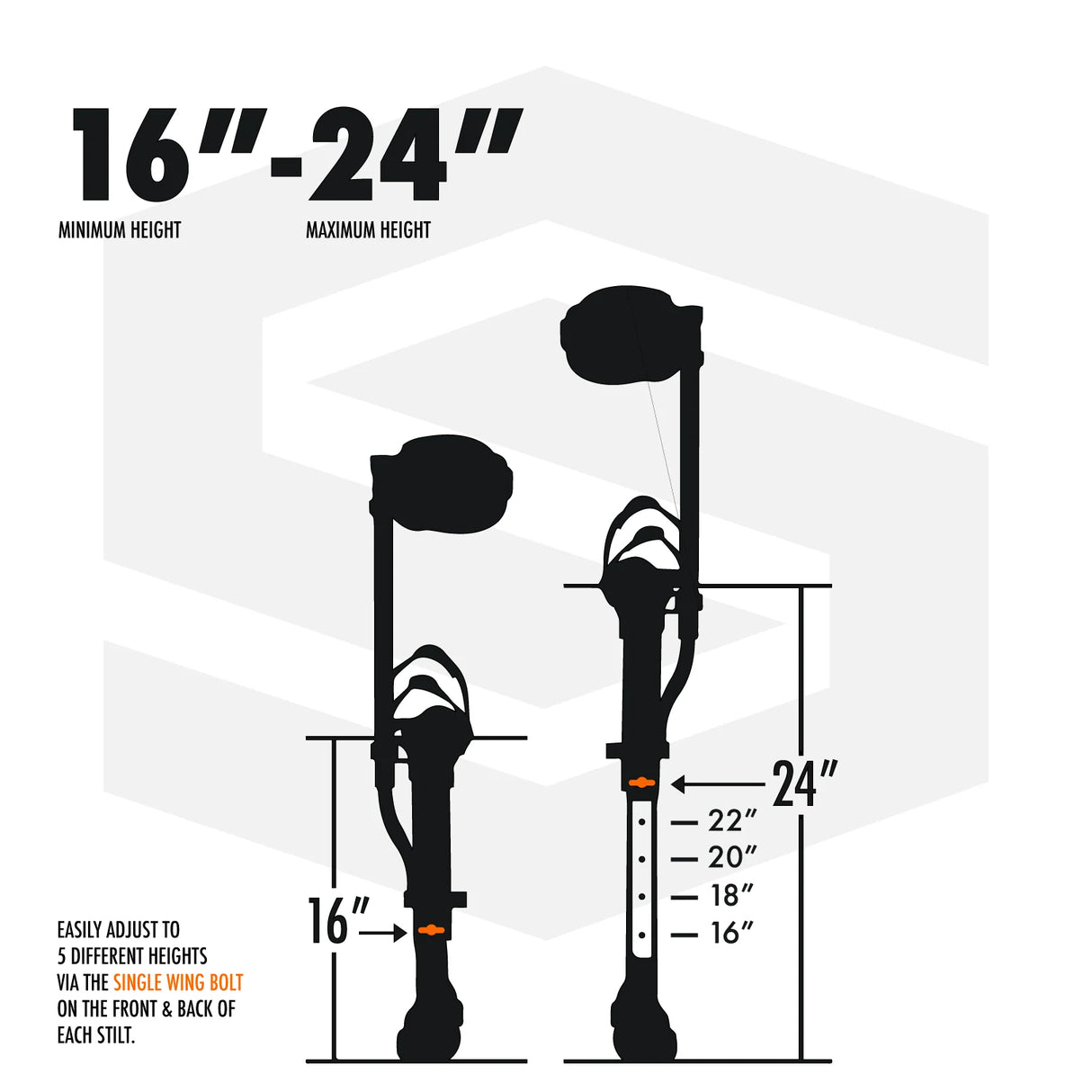 SurPro S1 Single Sided Magnesium Drywall Stilts