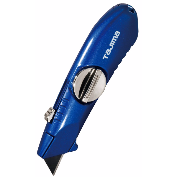 Tajima VR-Series Blue Retractable-Blade Utility Knife with 3 V-REX™ Blades