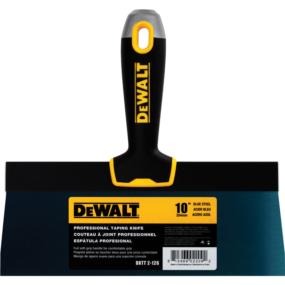 Couteau de finition en acier bleu DeWalt - Manche souple