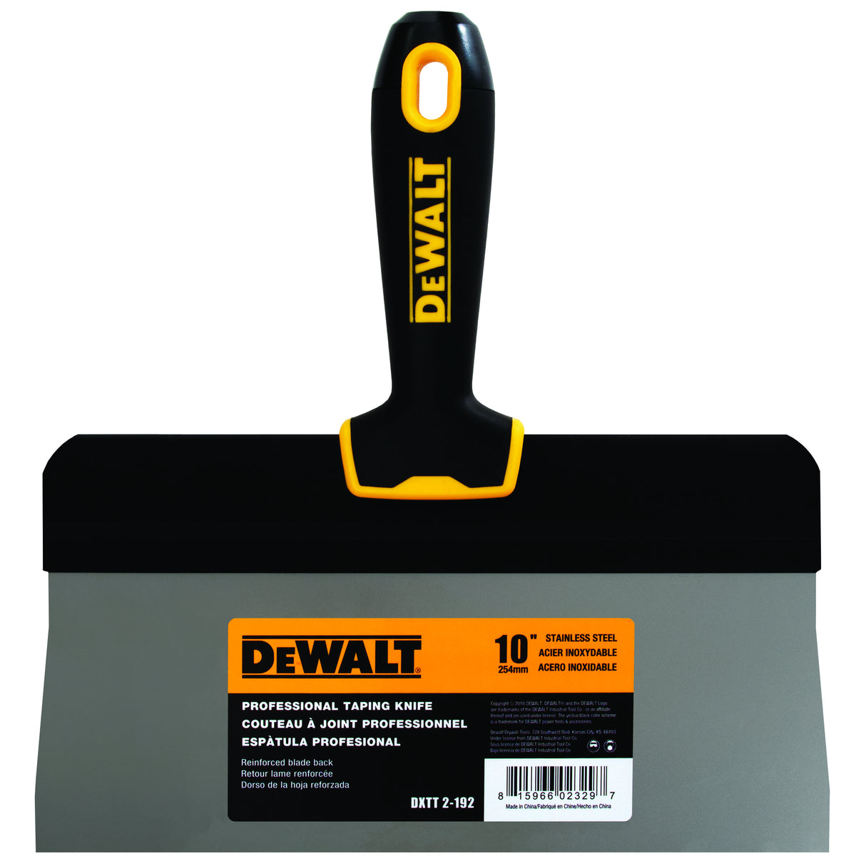 DeWalt Couteau à ruban adhésif Big Back en acier inoxydable - Poignée à prise souple