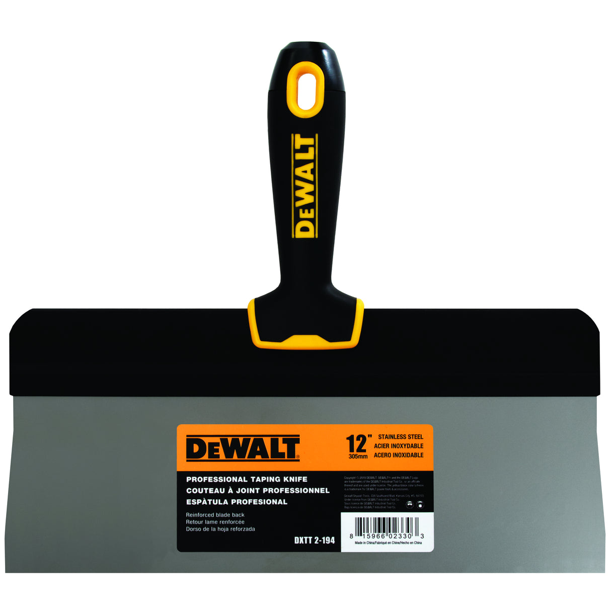 DeWalt Stainless Steel Big Back Taping Knife – Soft Grip Handle