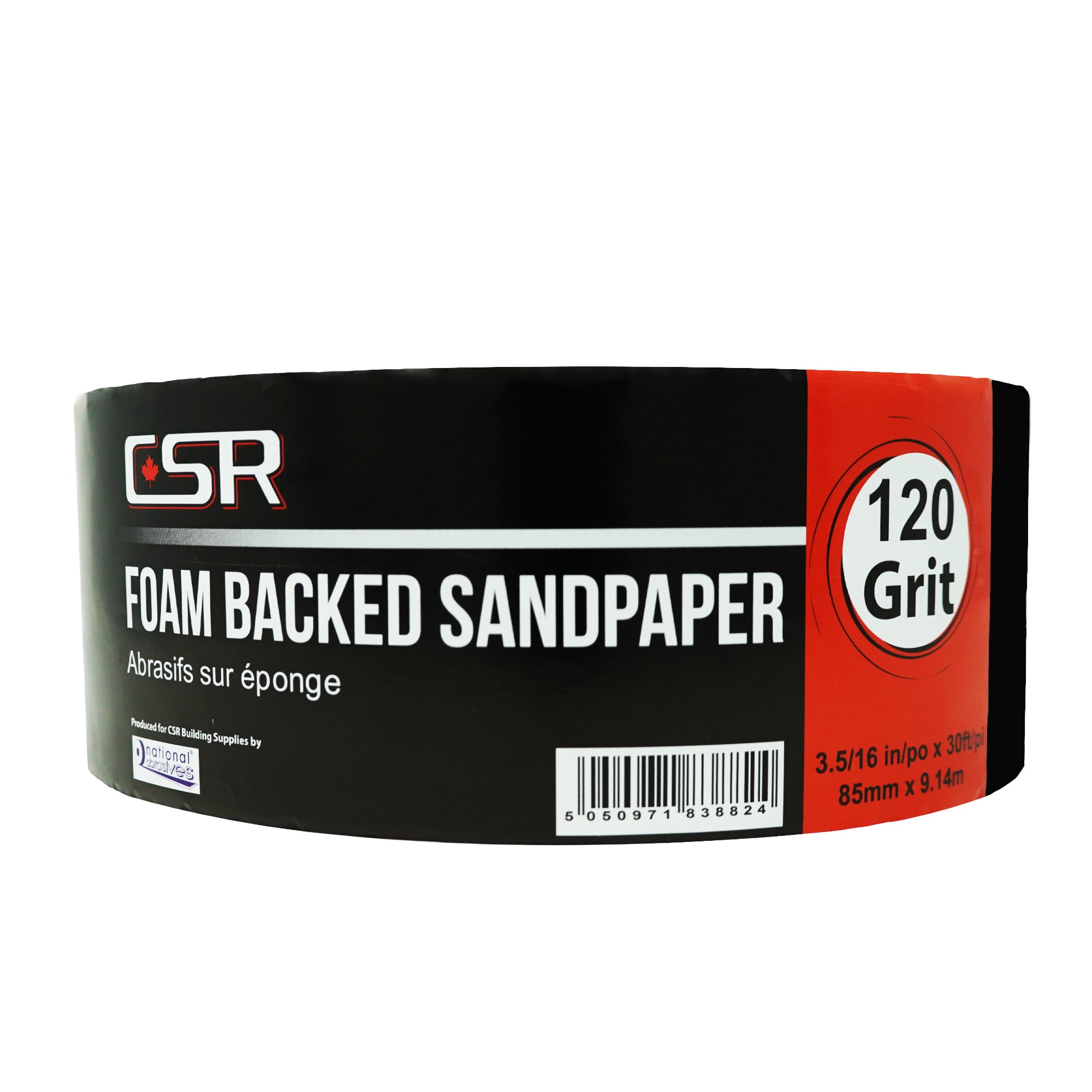 CSR 3-5/16" x 30' Papel de lija con respaldo de esponja